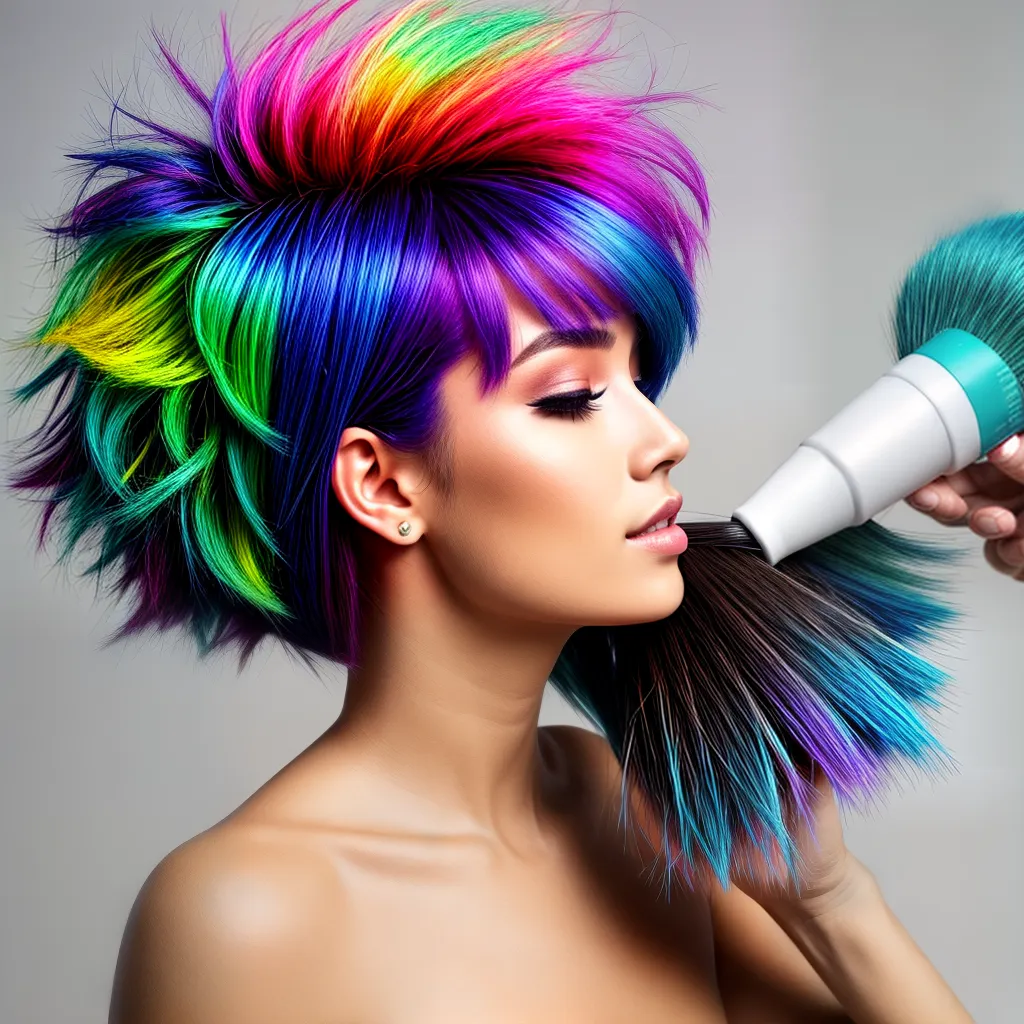 pincel colorido tintura cabelo