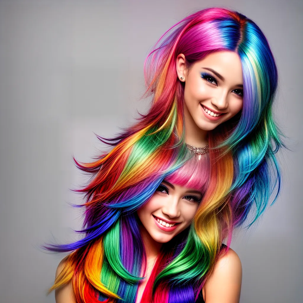 menina alegre cabelo colorido tendencia menina alegre cabelo colorido tendencia