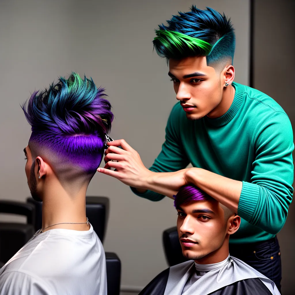 cabelo colorido homem moda salao