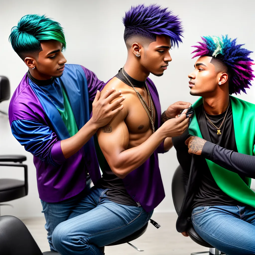 cabelo colorido jovem estiloso