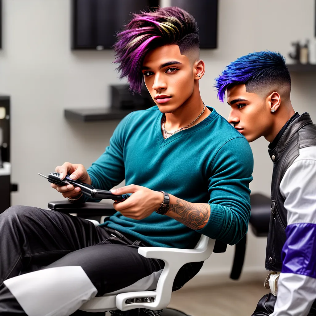 cabelo colorido jovem estiloso 1
