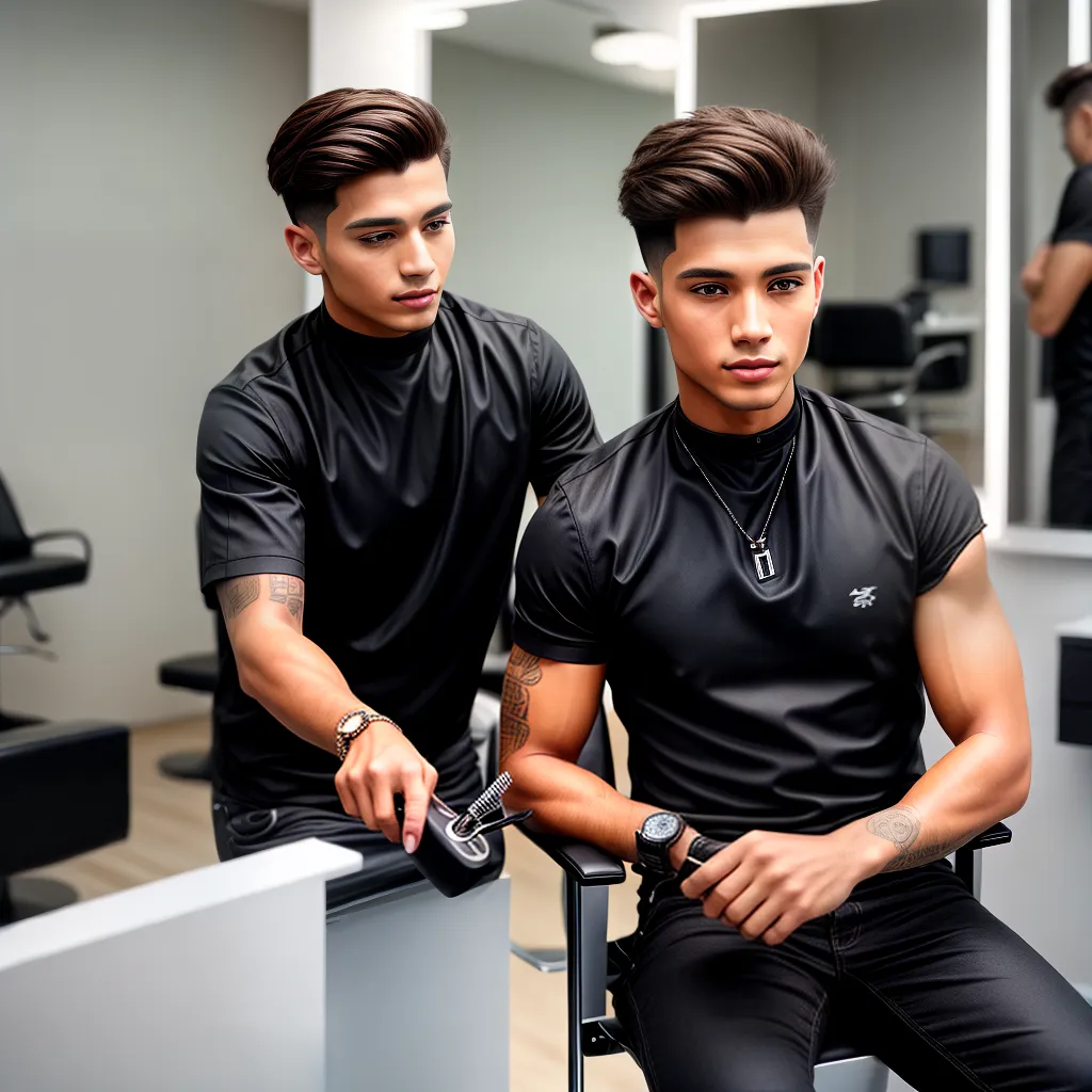 homem estiloso corte colorido salao