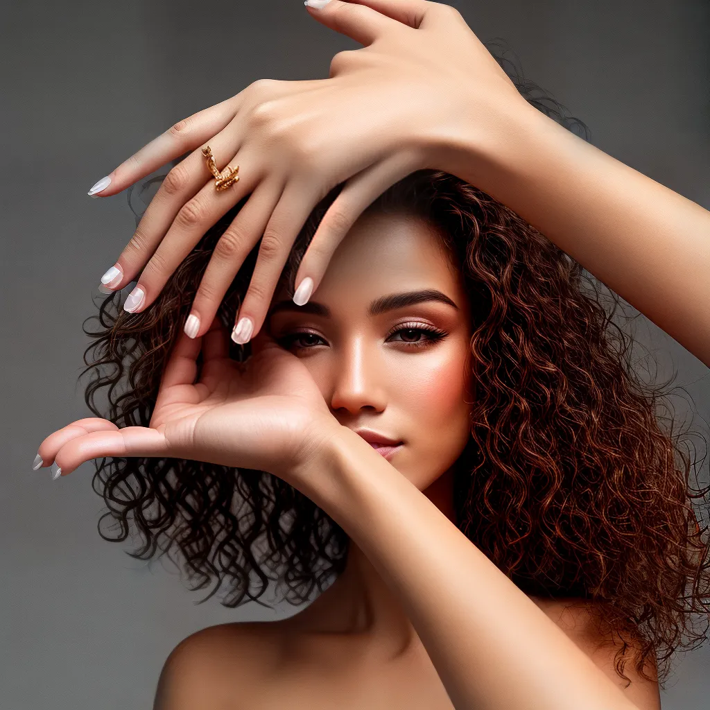 mulher mao oleo cabelo brilho 3