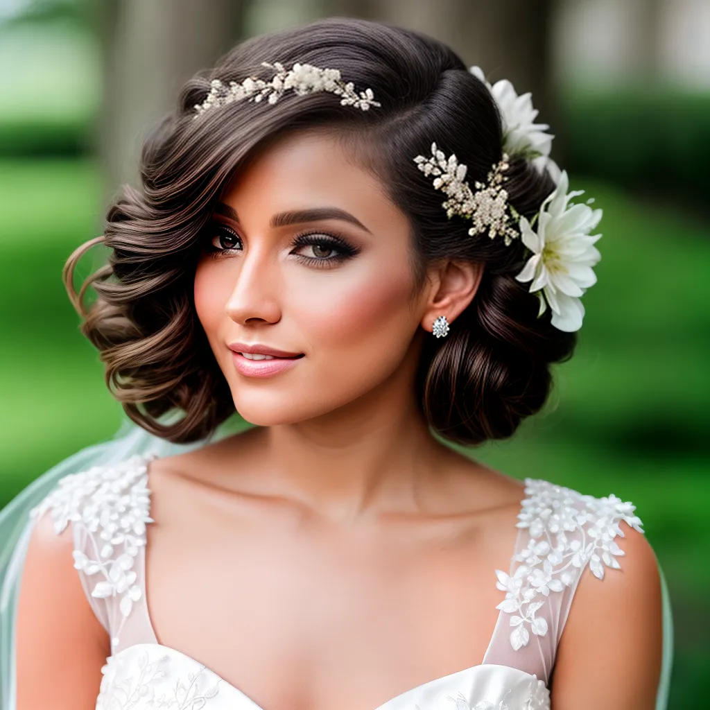 noiva penteado classico flores