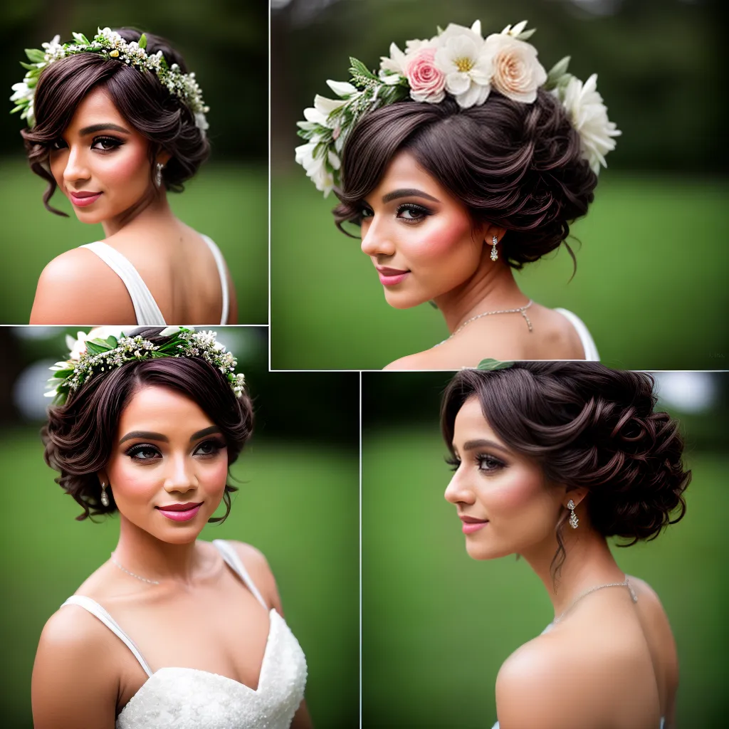 noiva cabelo curto coroa flores