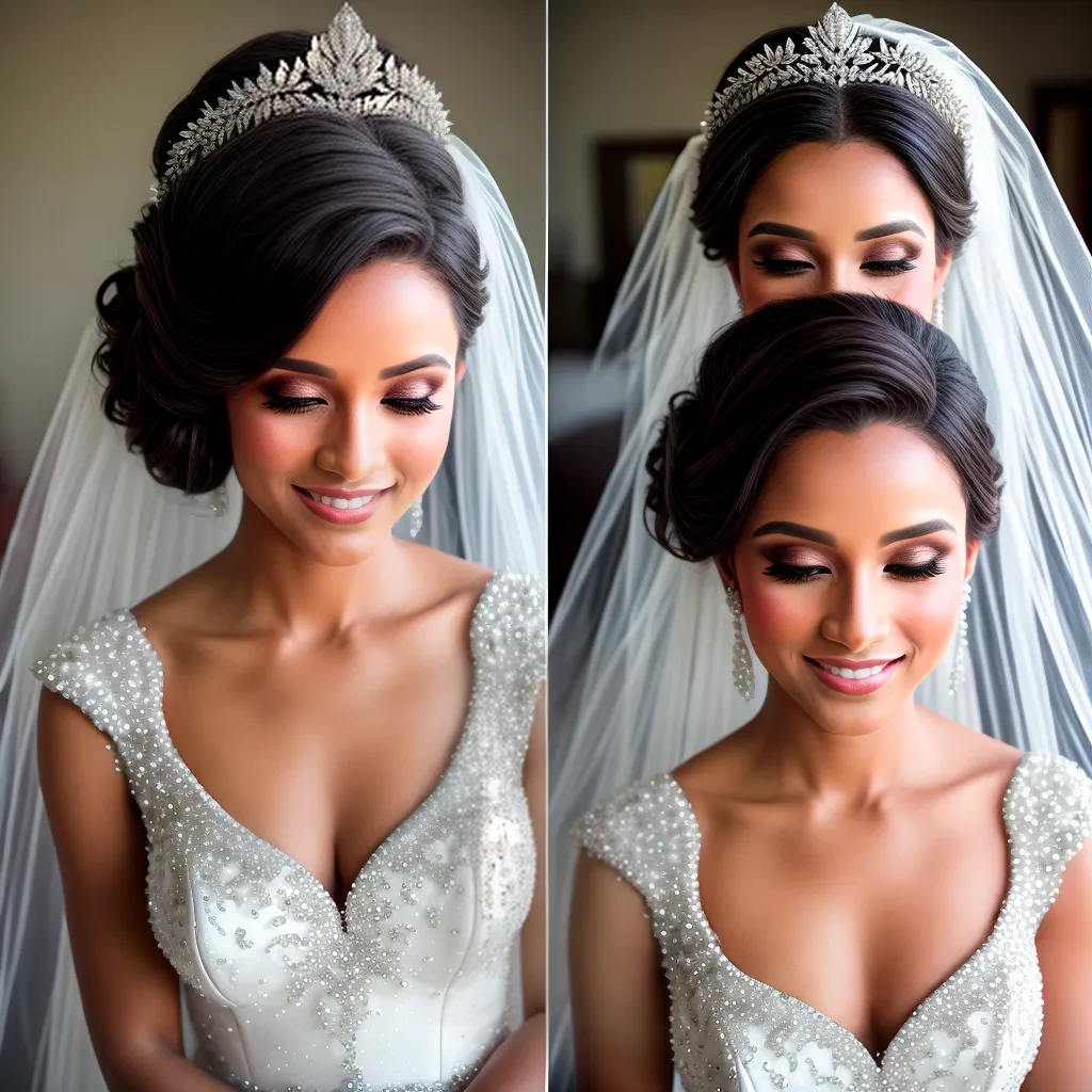 noiva sorriso radiante penteado tiara prata