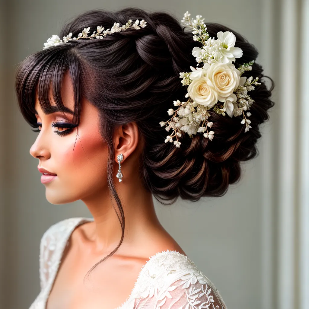 noiva penteado sofisticado flores brancas