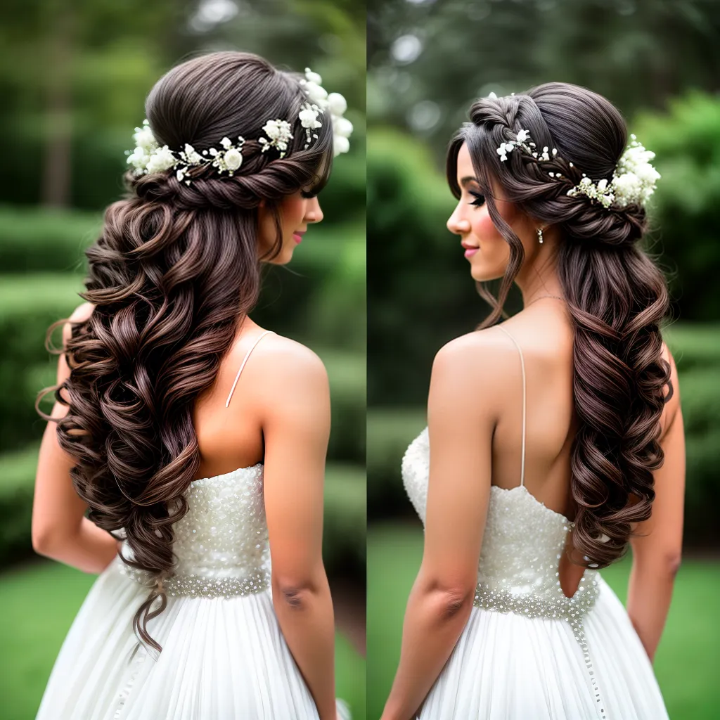 noiva cachos flor penteado glamouroso