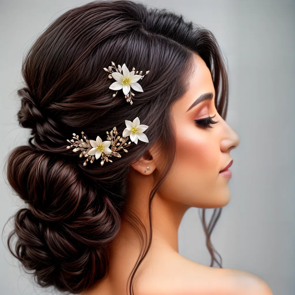 penteado noiva flores brancas