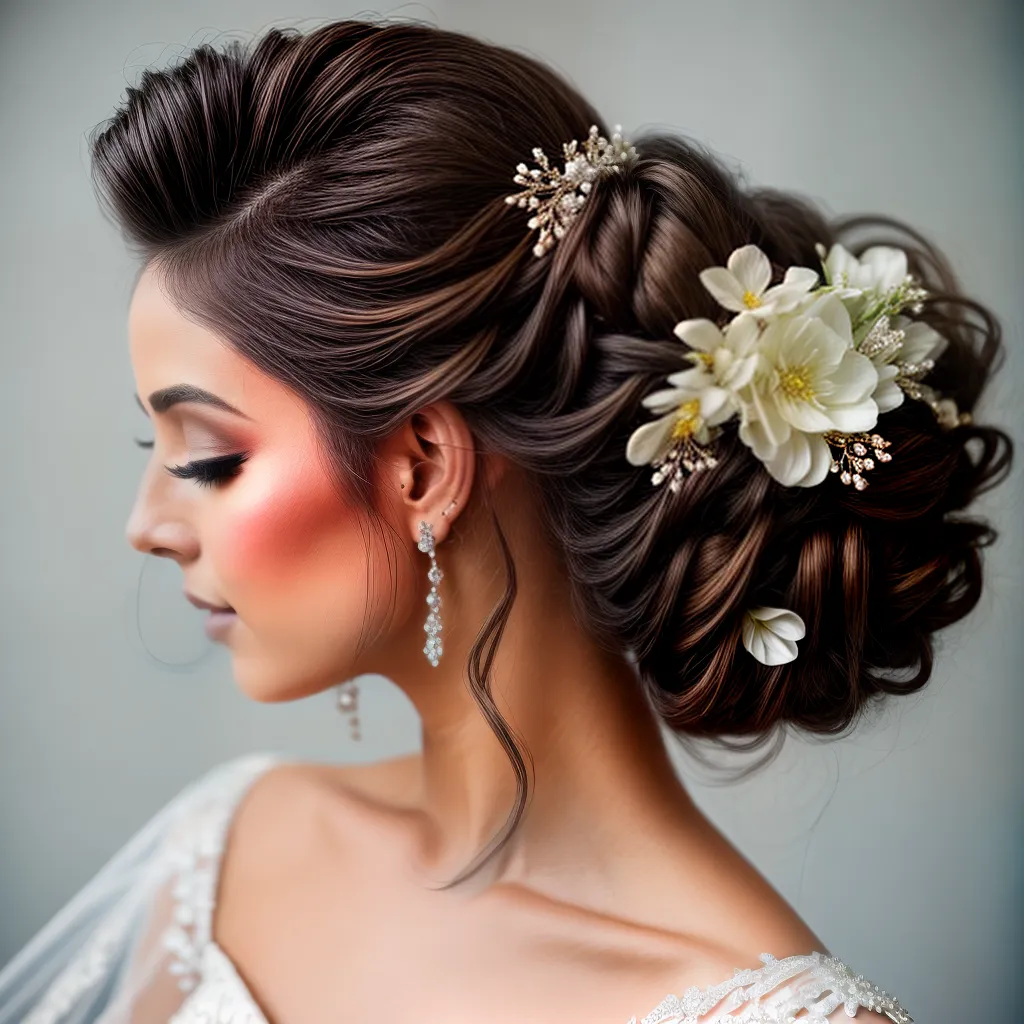 penteado noiva flores cachos penteado noiva flores cachos