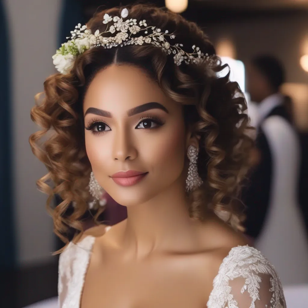 noiva cabelo cacheado penteado elegante 2 noiva cabelo cacheado penteado elegante 2