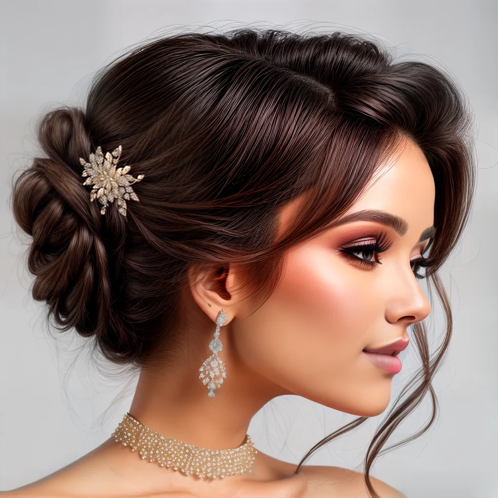 penteado noiva cristais bun glamouroso