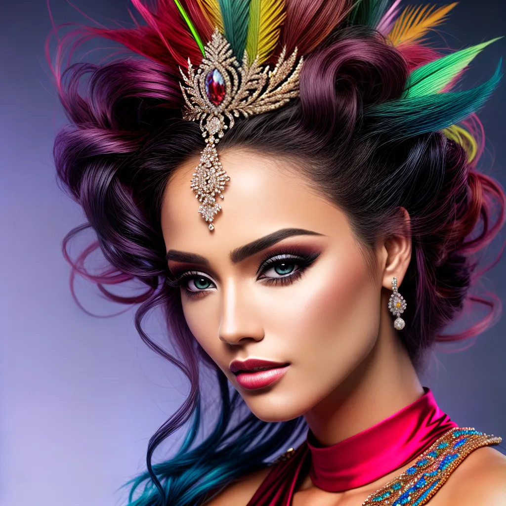 noiva penteado circo plumas lacos