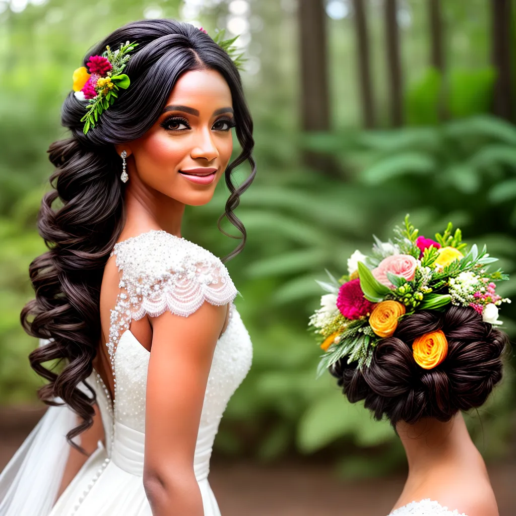 noiva penteado flores natureza casamento noiva penteado flores natureza casamento