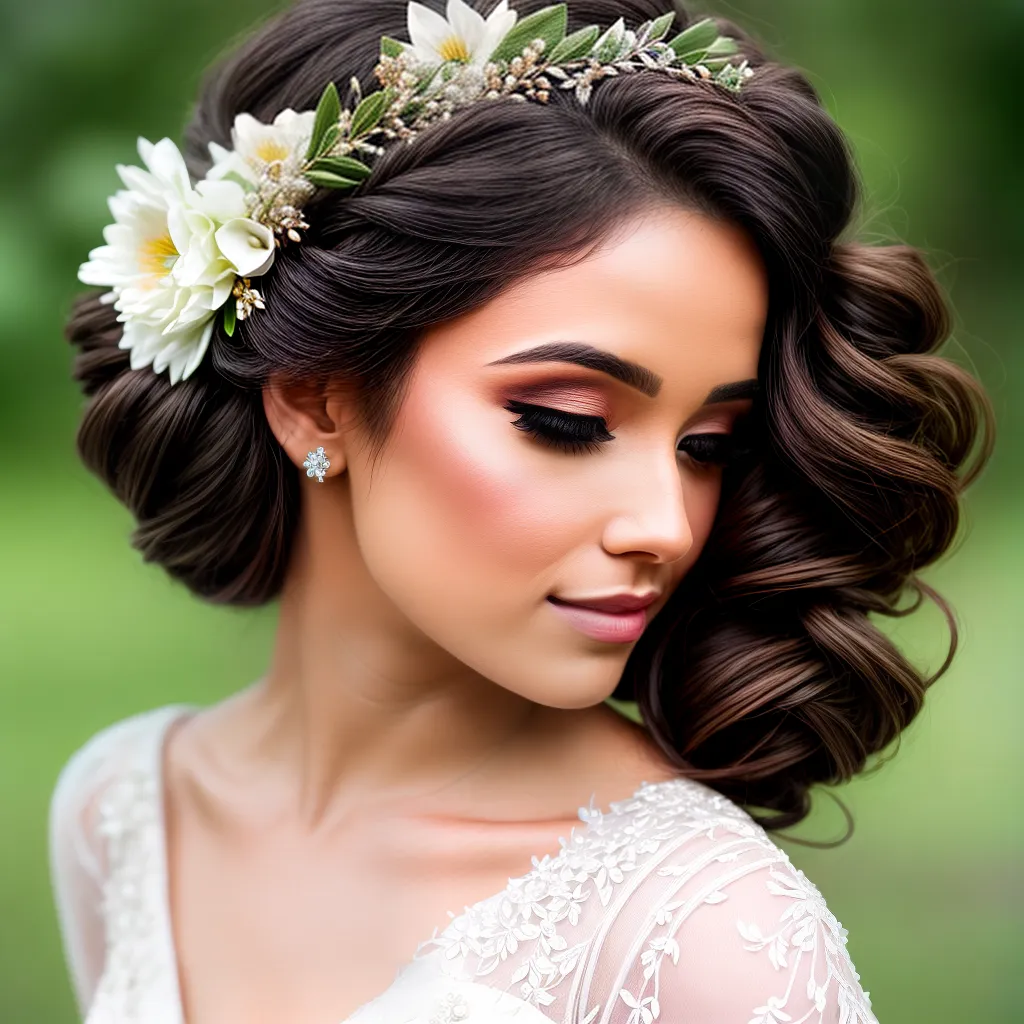 noiva penteado flores natureza elegante noiva penteado flores natureza elegante