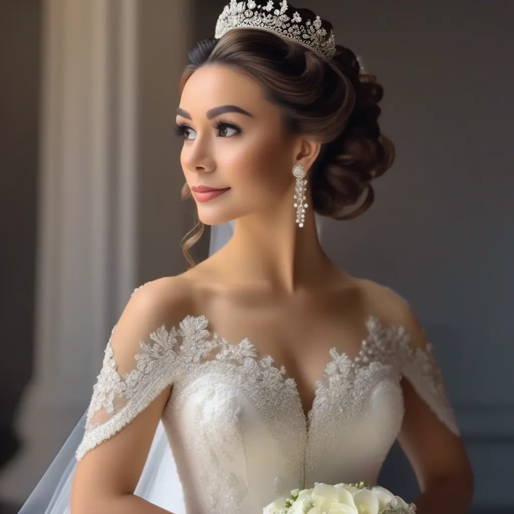 noiva elegante penteado tiara