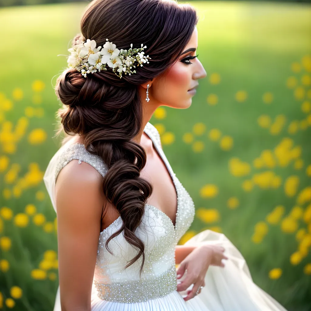 noiva romantica cabelo flor sol