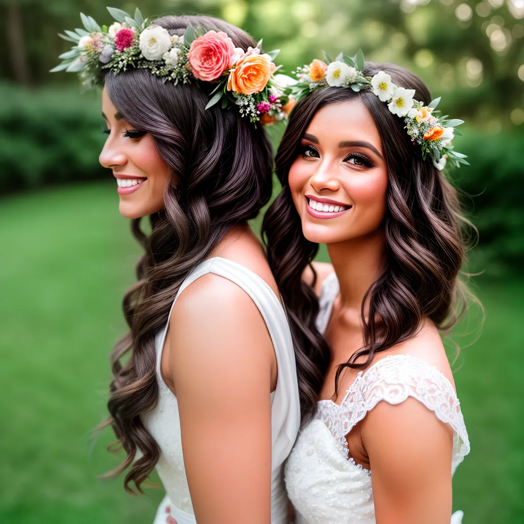 noiva sorriso radiante coroa flores verao