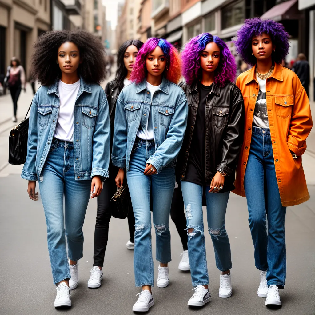jovens estilosos andando rua moda