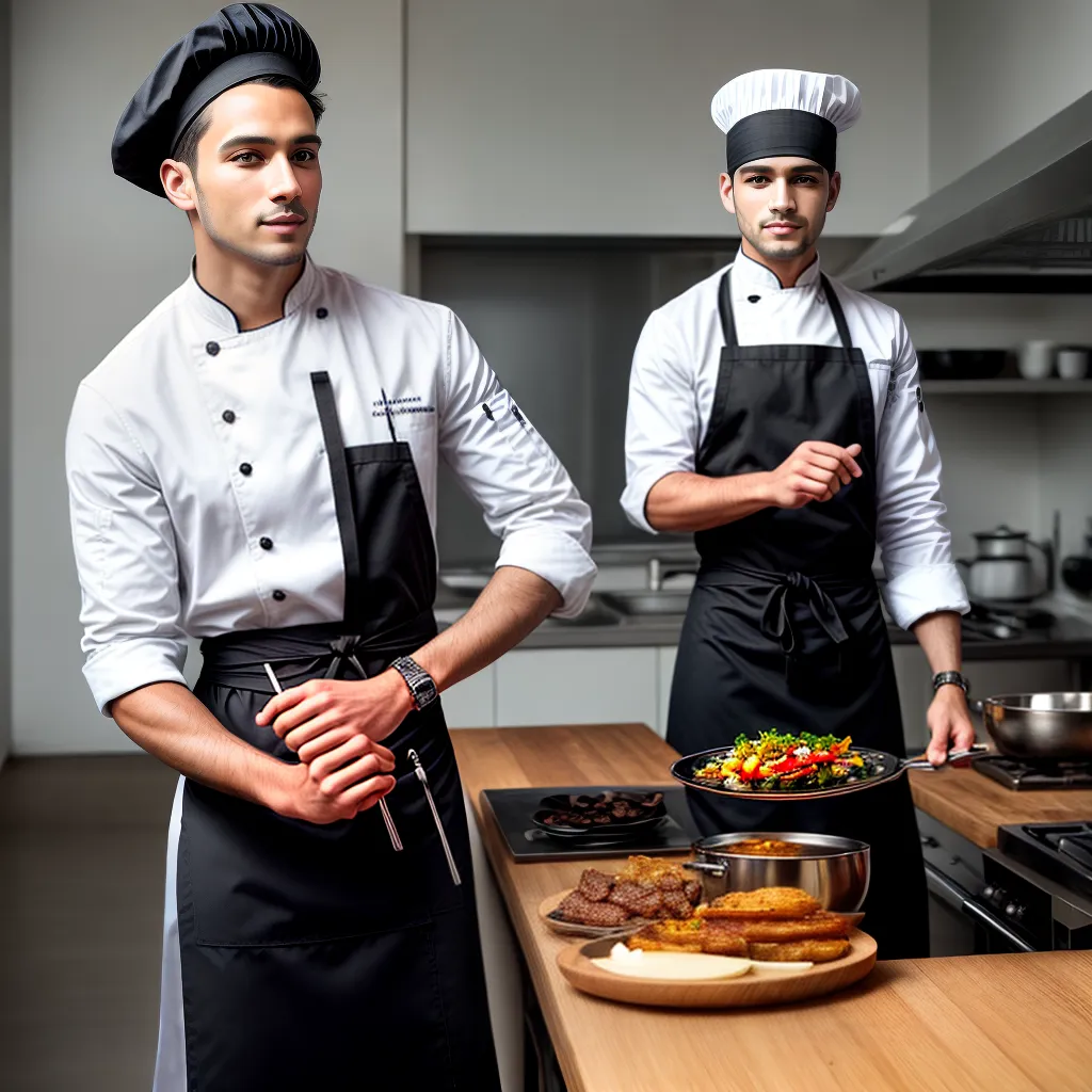 chef estiloso apron preto chapeu