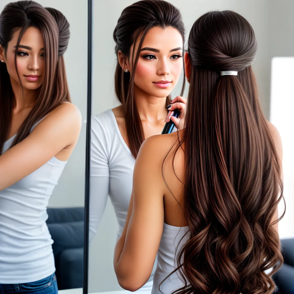 mulher cabelo espelho penteado descomplicado