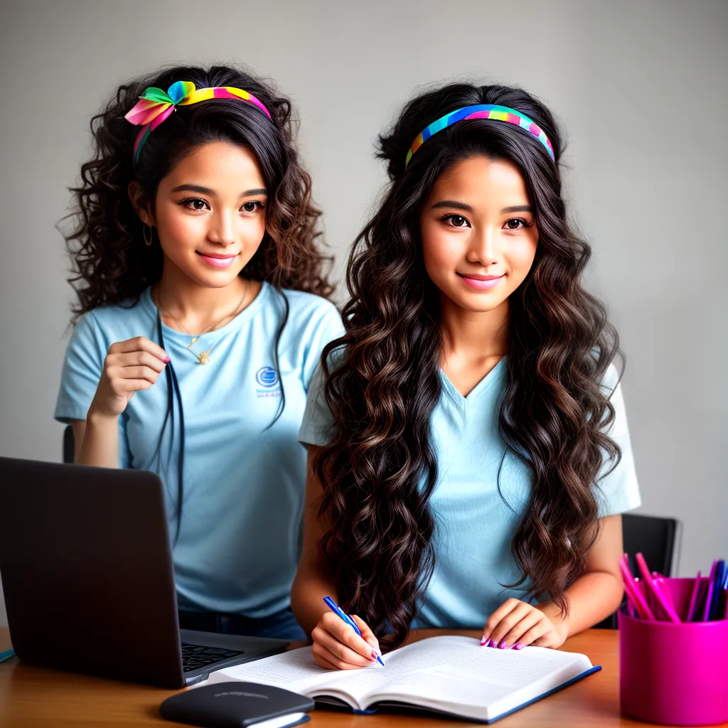 menina cabelo onda mesa escola