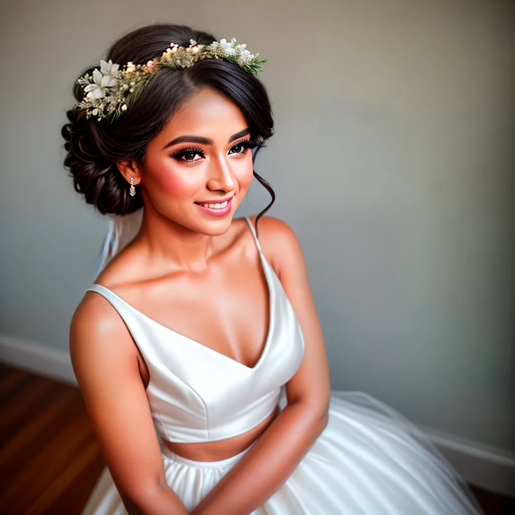 noiva elegante penteado flor