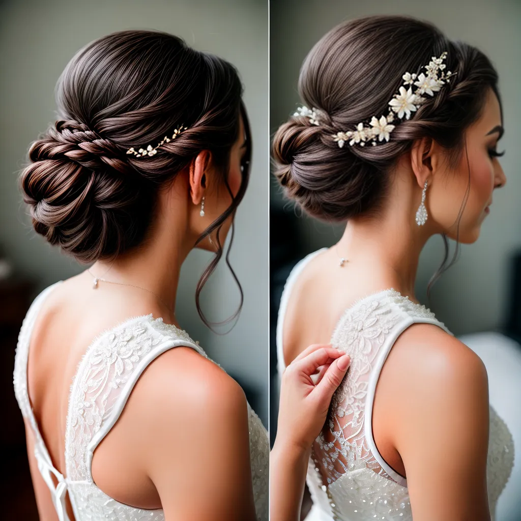 penteado noiva bun flor branca