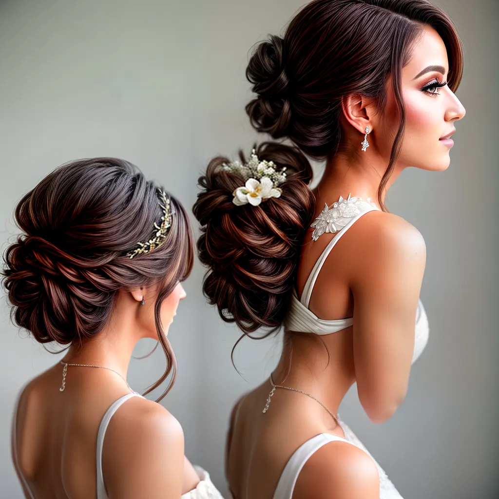 penteado noiva bun floral