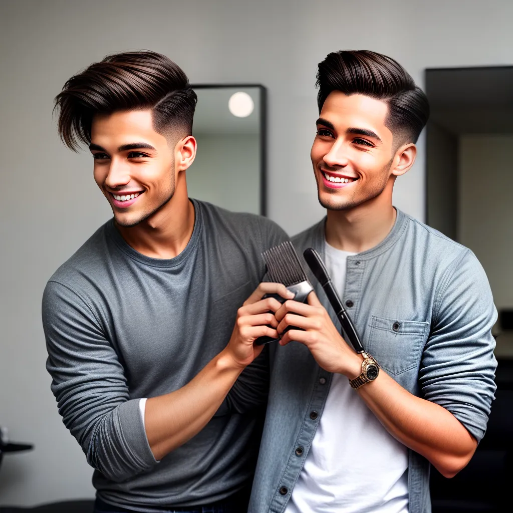 homem penteando cabelo estilo