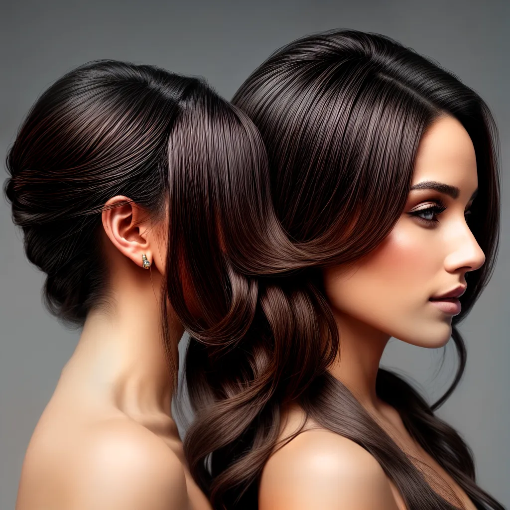 mulher cabelo updo elegante mulher cabelo updo elegante