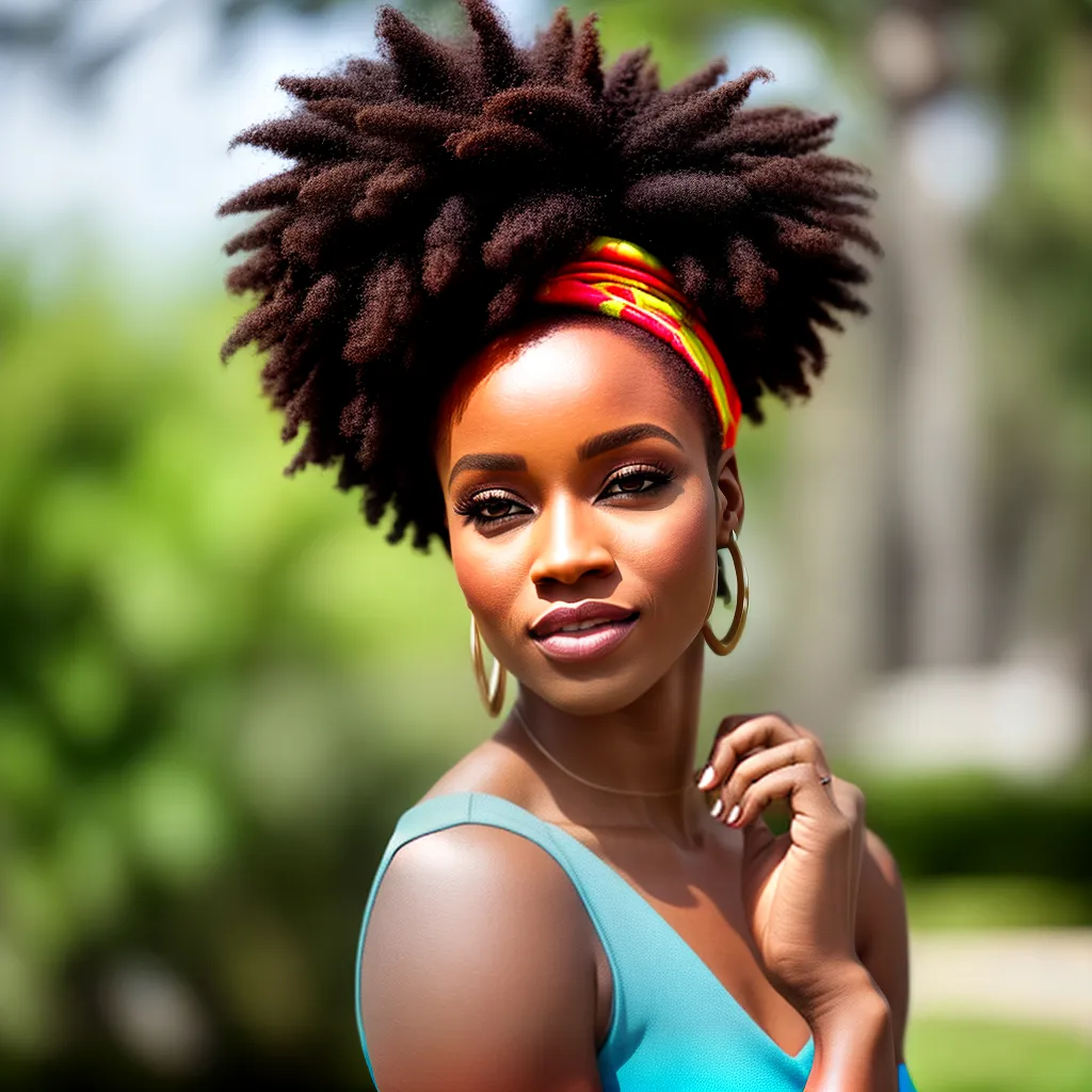 mulher afro cabelo headwrap