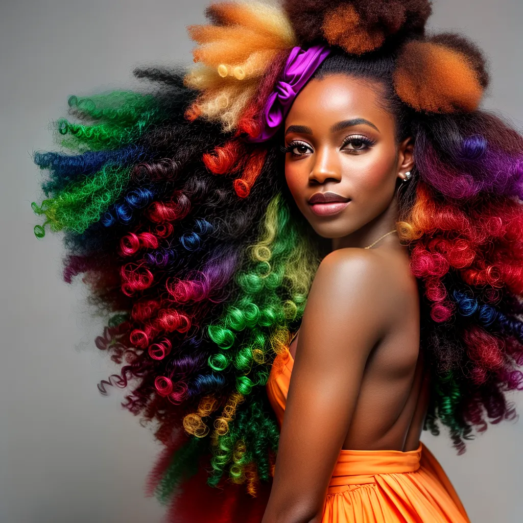 mulher afro cabelo elegante acessorios