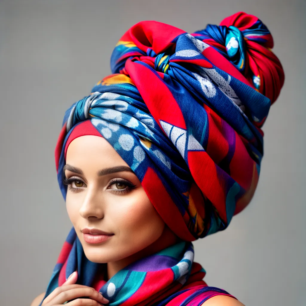mulher turbante estampado colorido mulher turbante estampado colorido