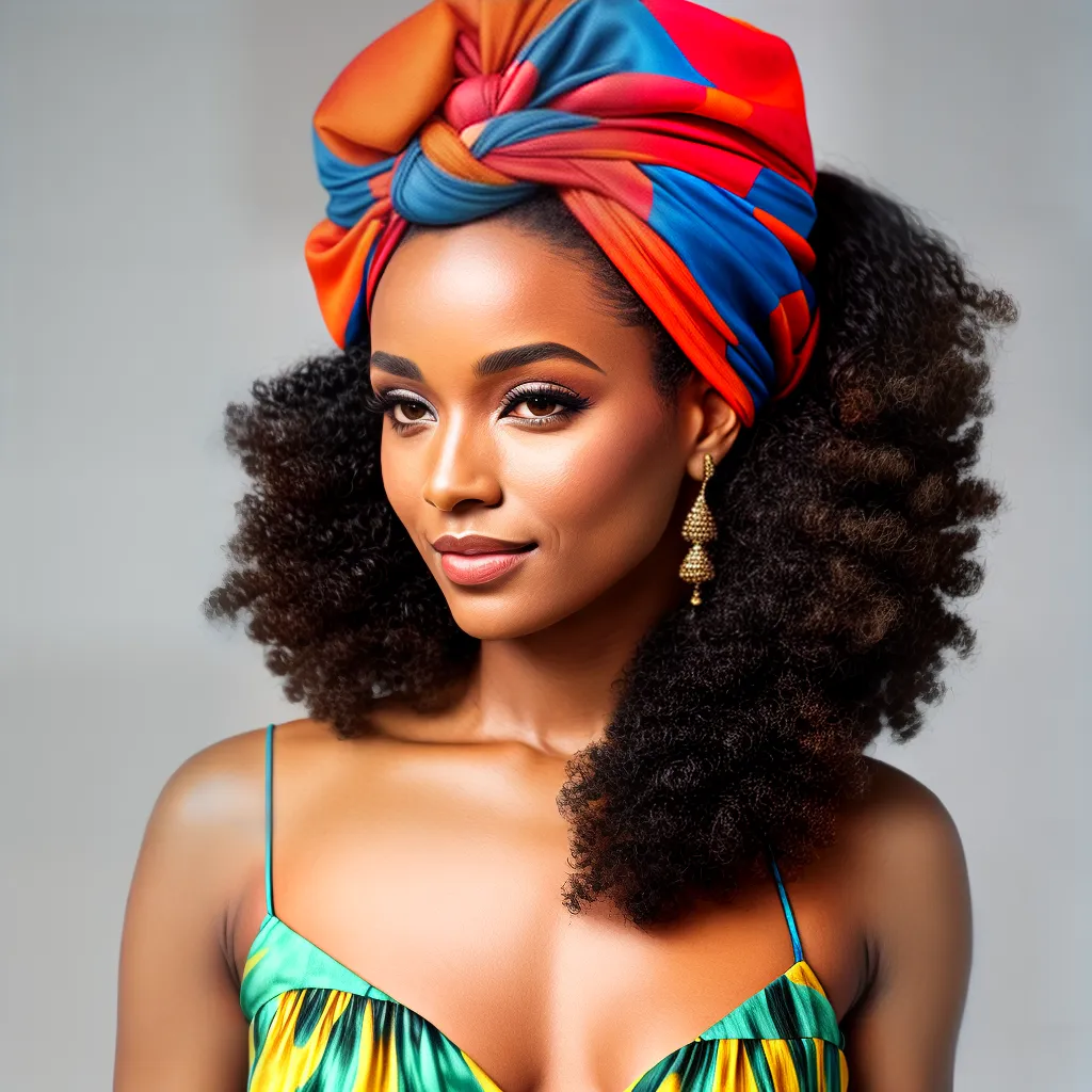 mulher cabelo cacheado turbante estampado mulher cabelo cacheado turbante estampado