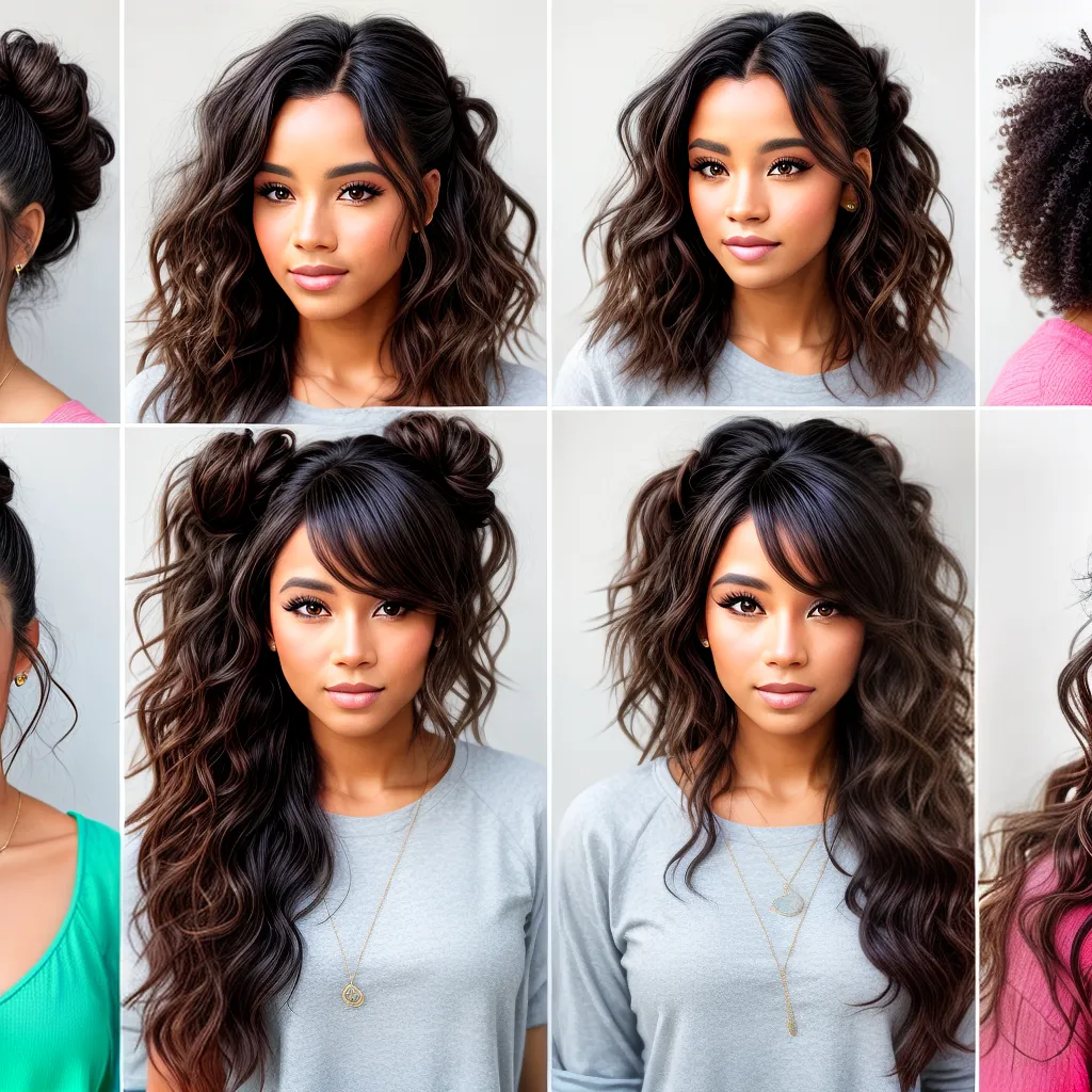 mulher cabelo ondulado penteados