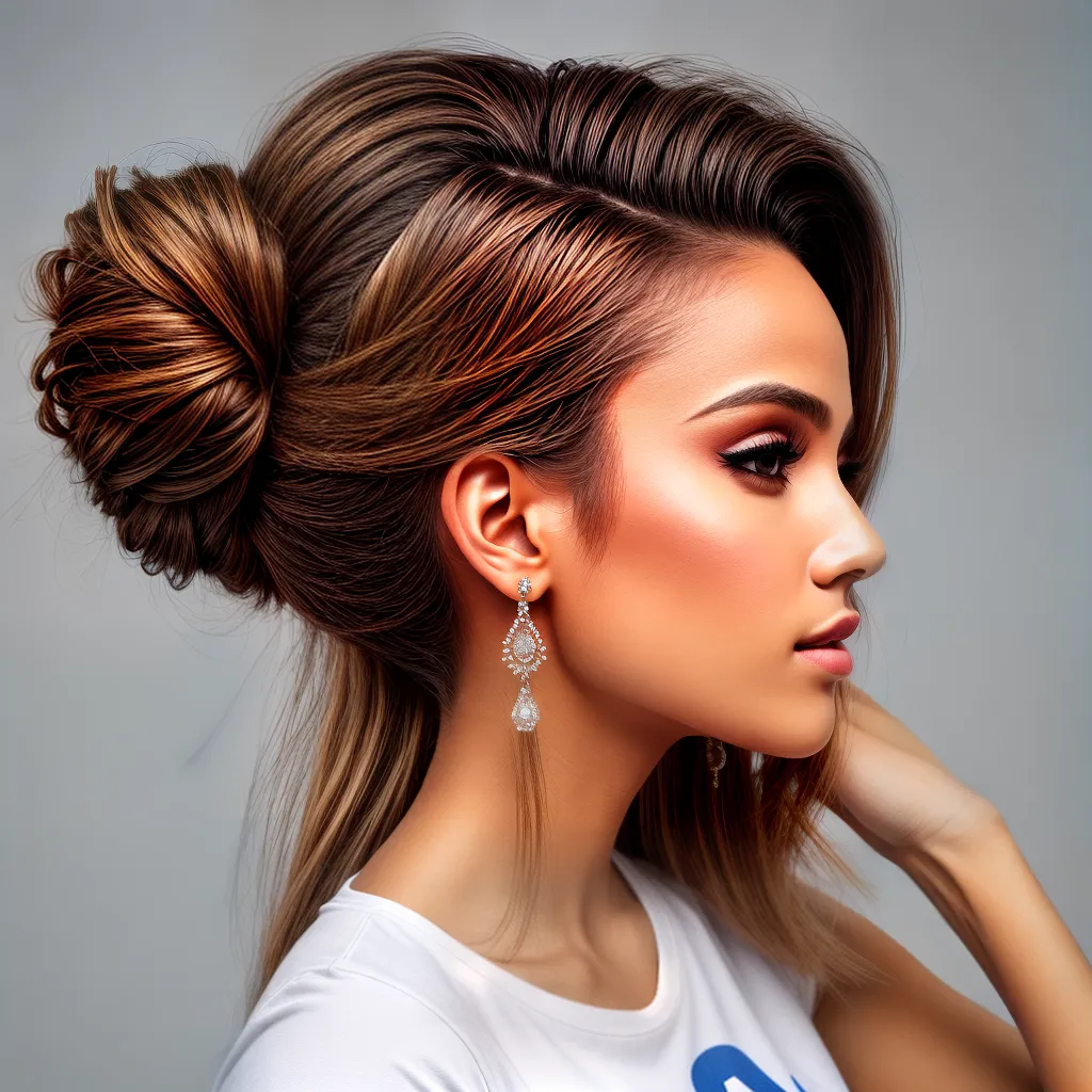 mulher penteado casual elegante