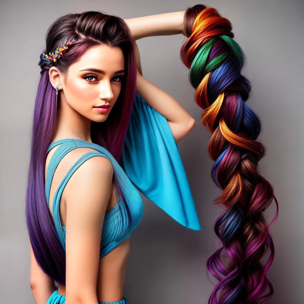 mulher cabelo tranca fishtail colorido mulher cabelo tranca fishtail colorido