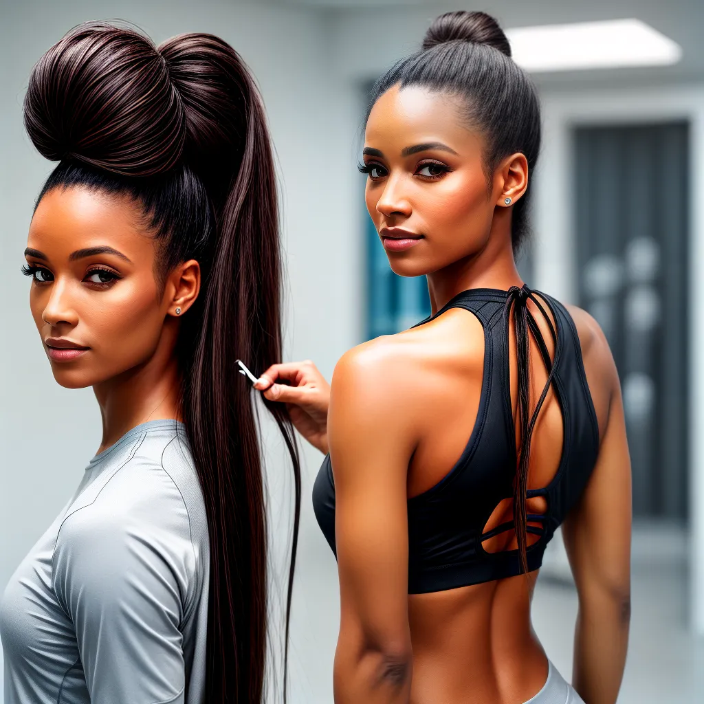 mulher amarrando cabelo ponytail malhar