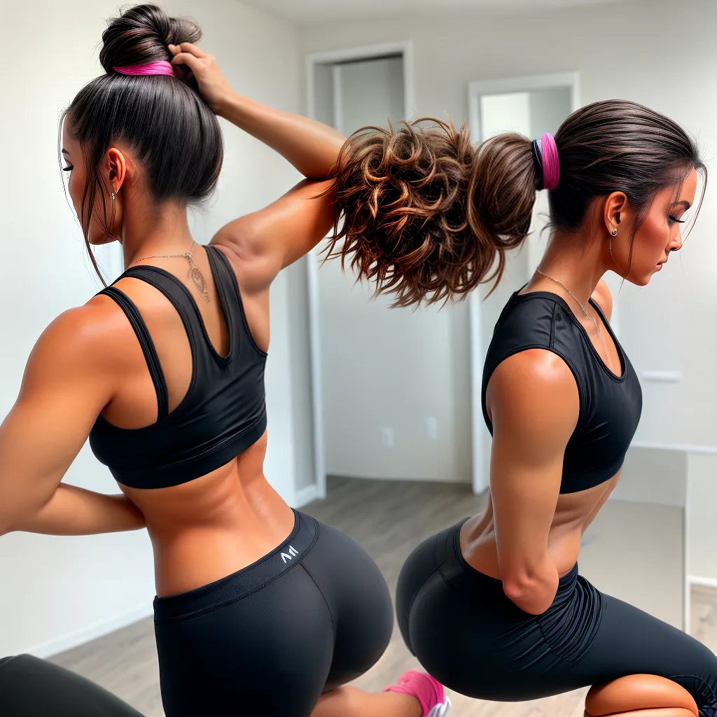 mulher cabelo amarrado elasticos malhacao
