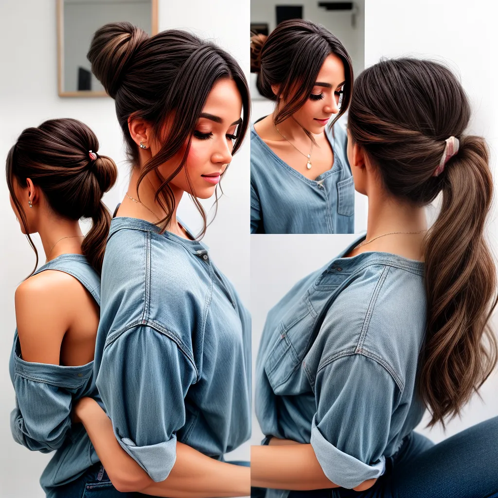 mulher cabelo ombro rabo de cavalo 1