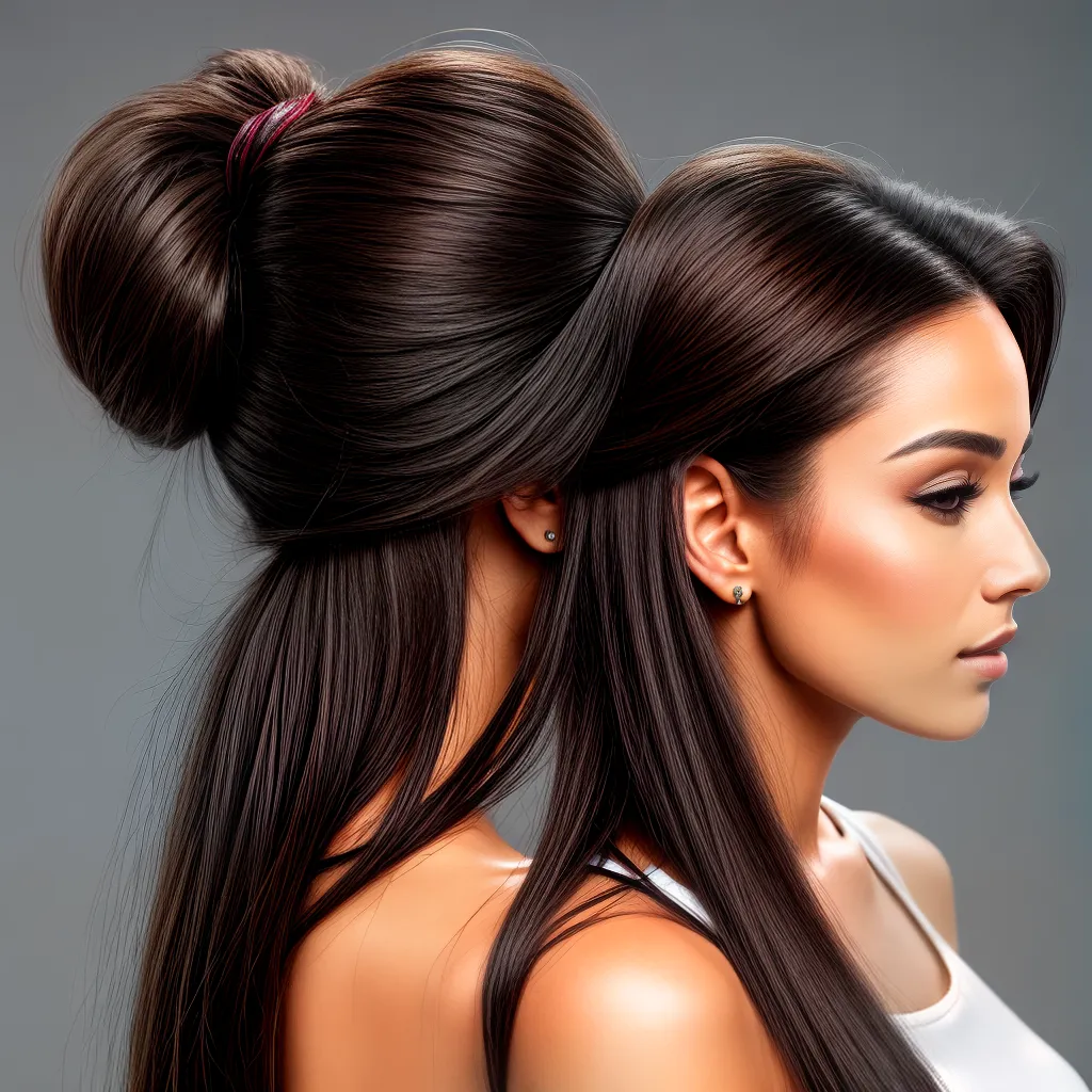 mulher cabelo ombro ponytail elegante