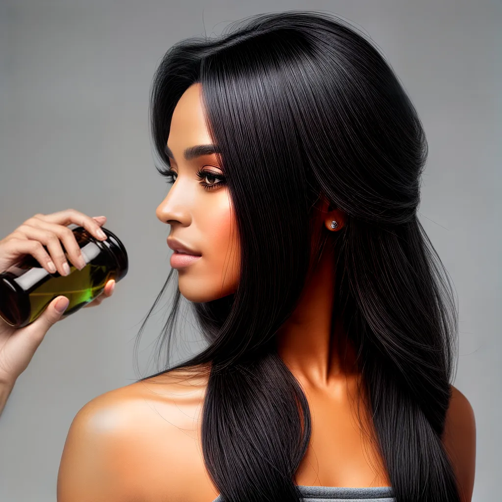 mulher cabelo preto oleo pente