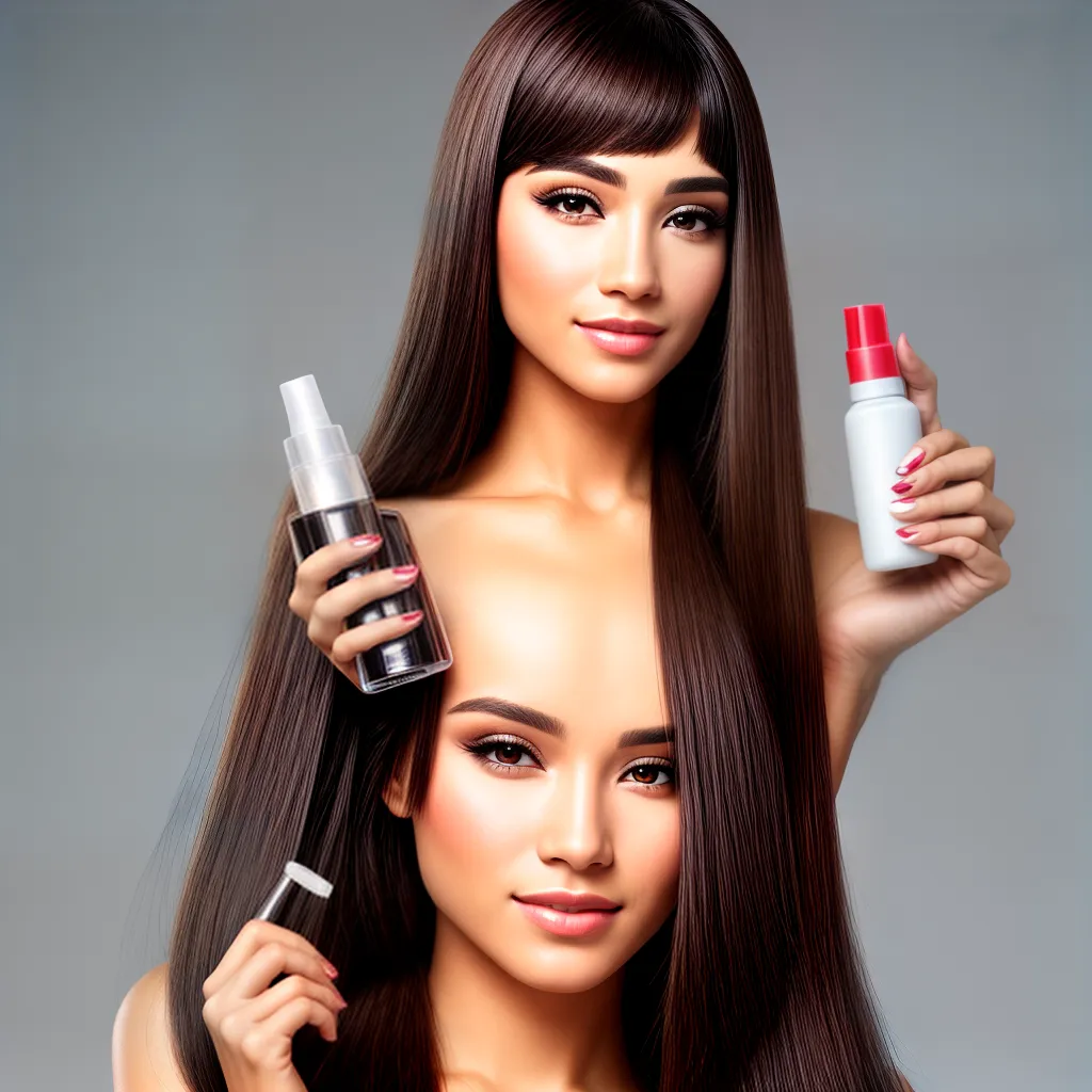 mulher cabelo liso serum pente