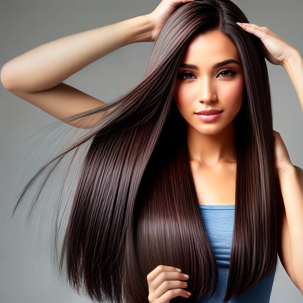 mao cabelo liso brilhante