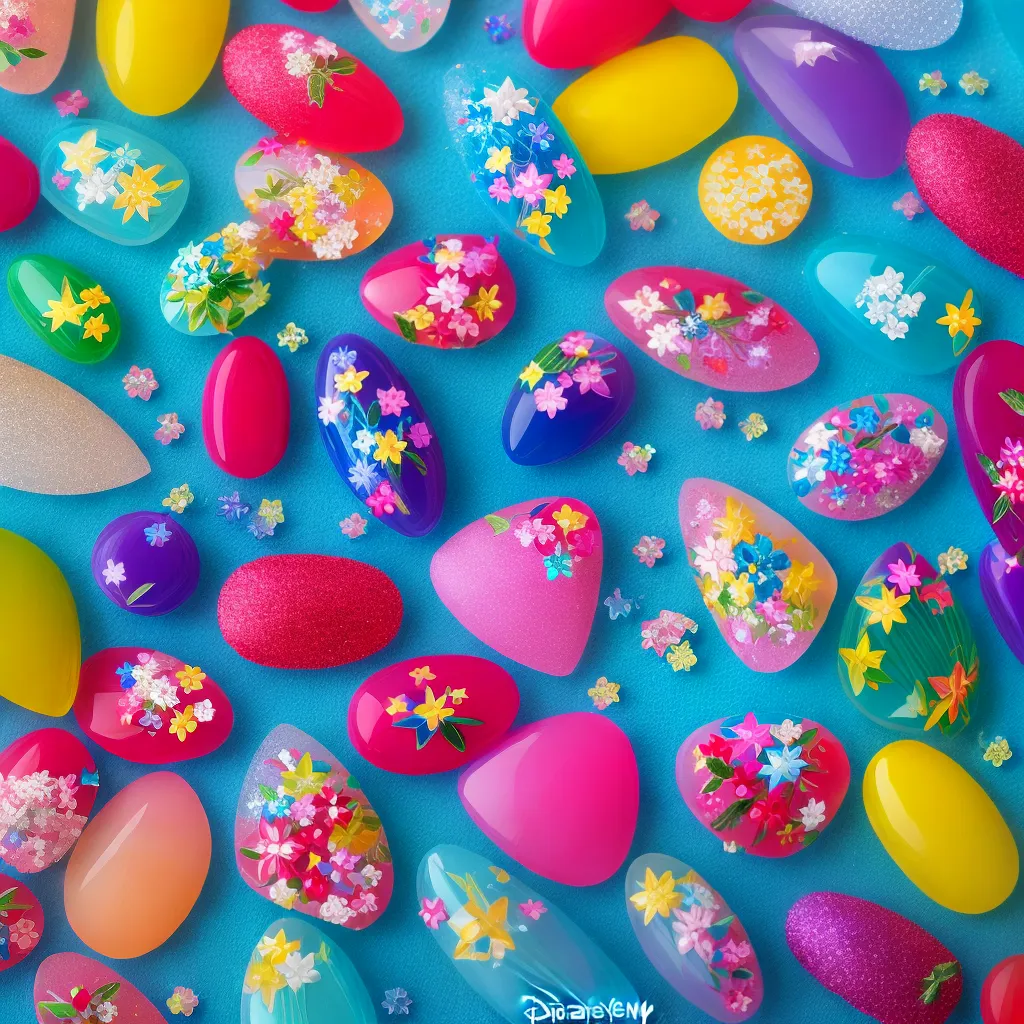 unhas disney personagens coloridas