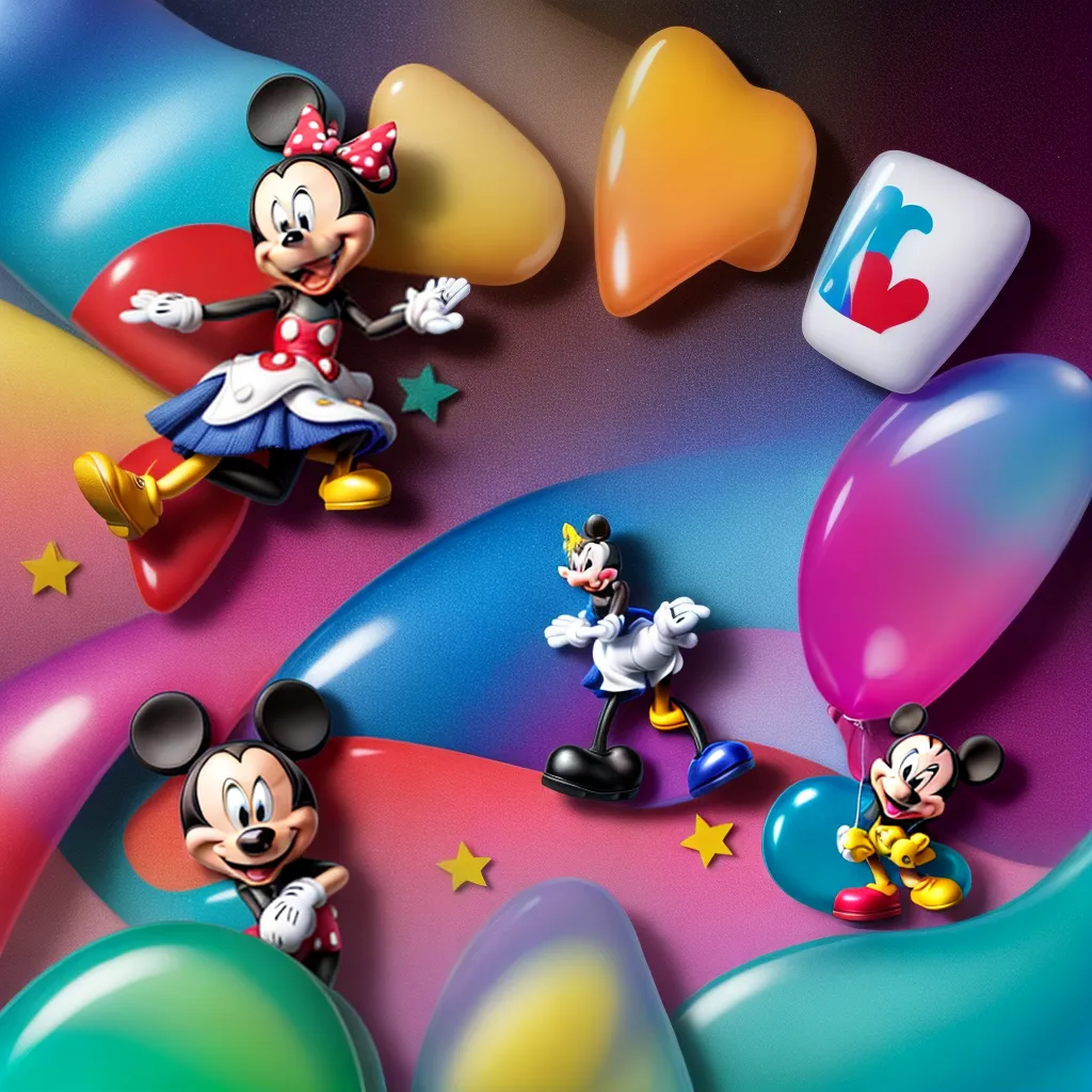 unhas disney personagens coloridos