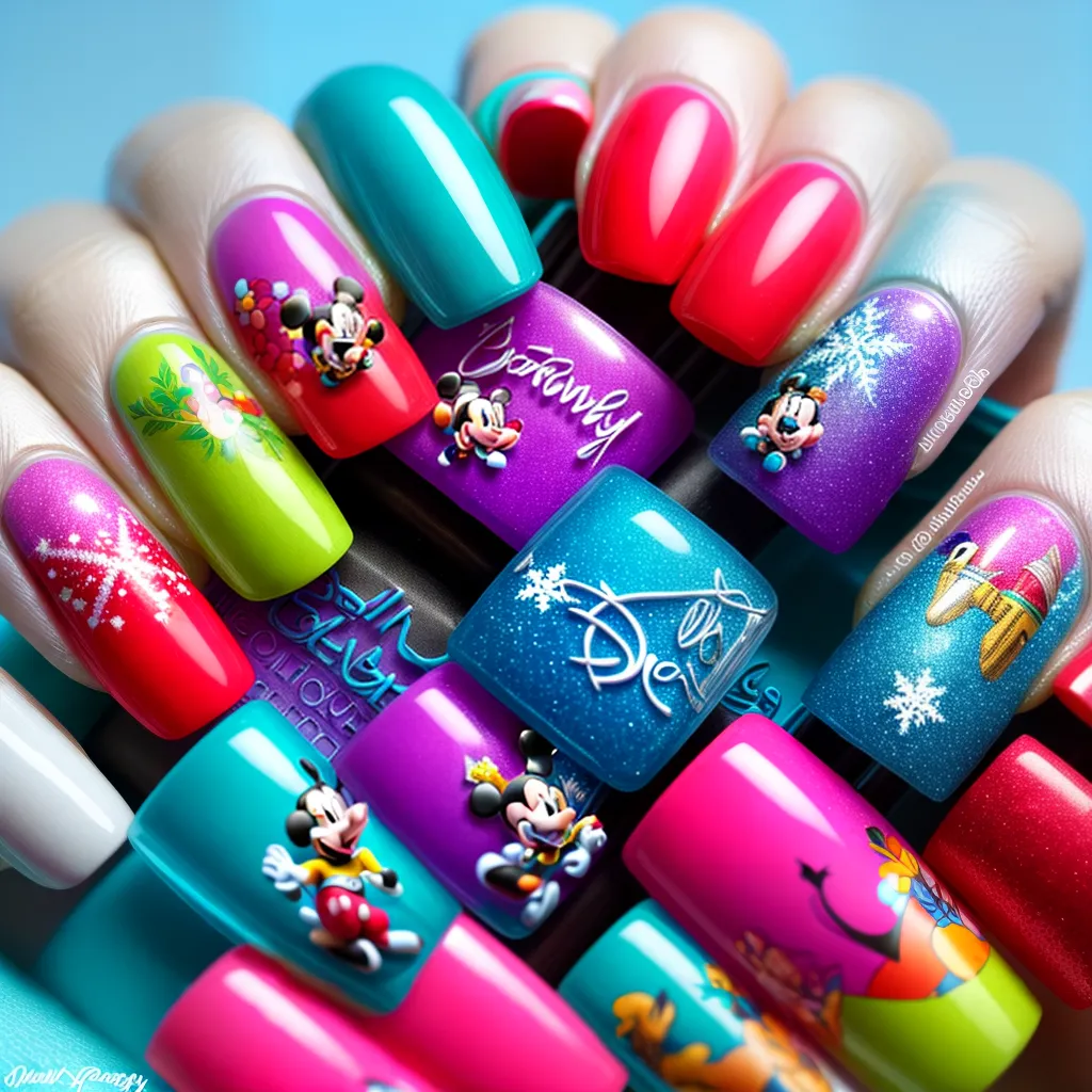 unhas disney coloridas personagens