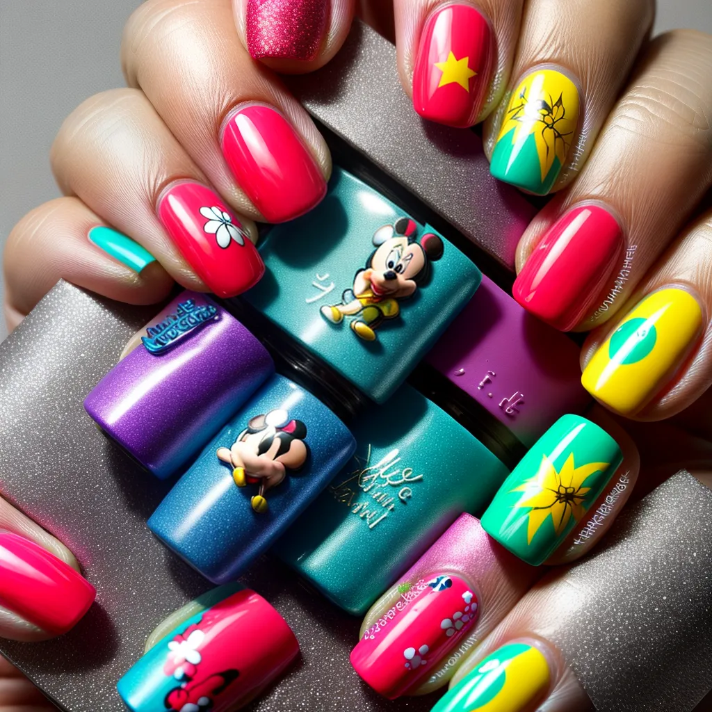 unhas disney personagens arte