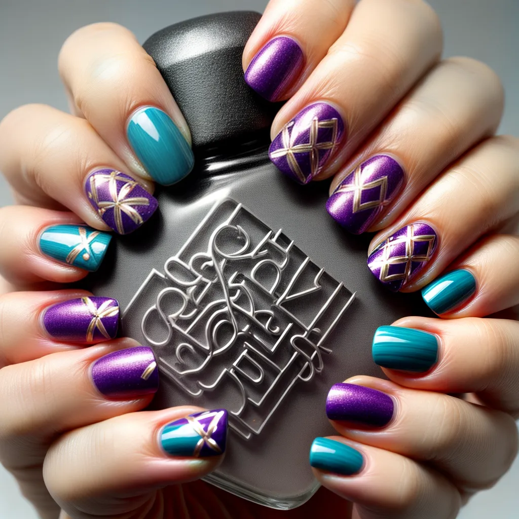unhas geometricas coloridas arte